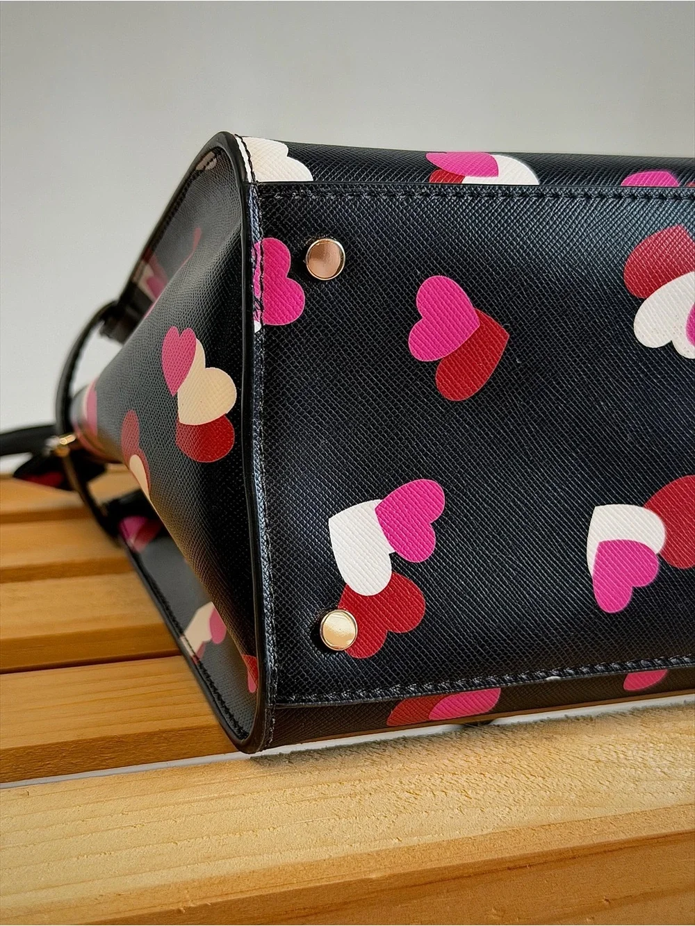 kate spade Black Multi Heart Print Satchel